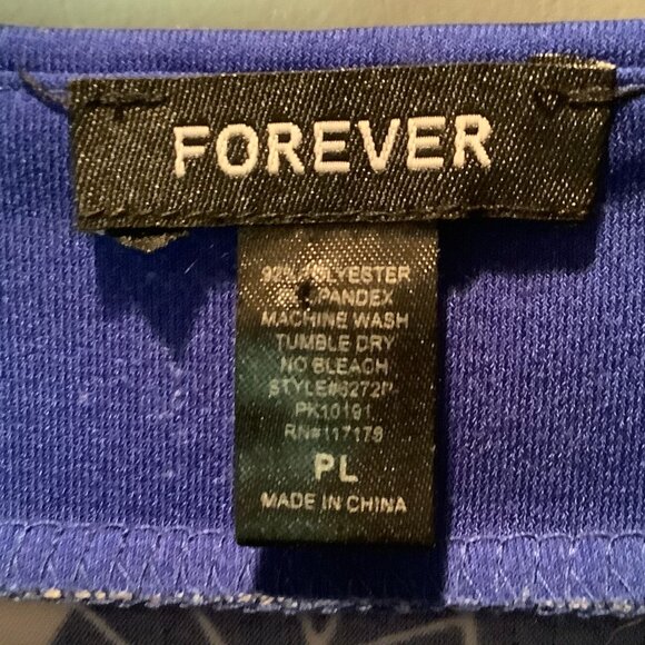 Forever Sapphire Blue Abstract Floral Dress - Picture 9 of 9